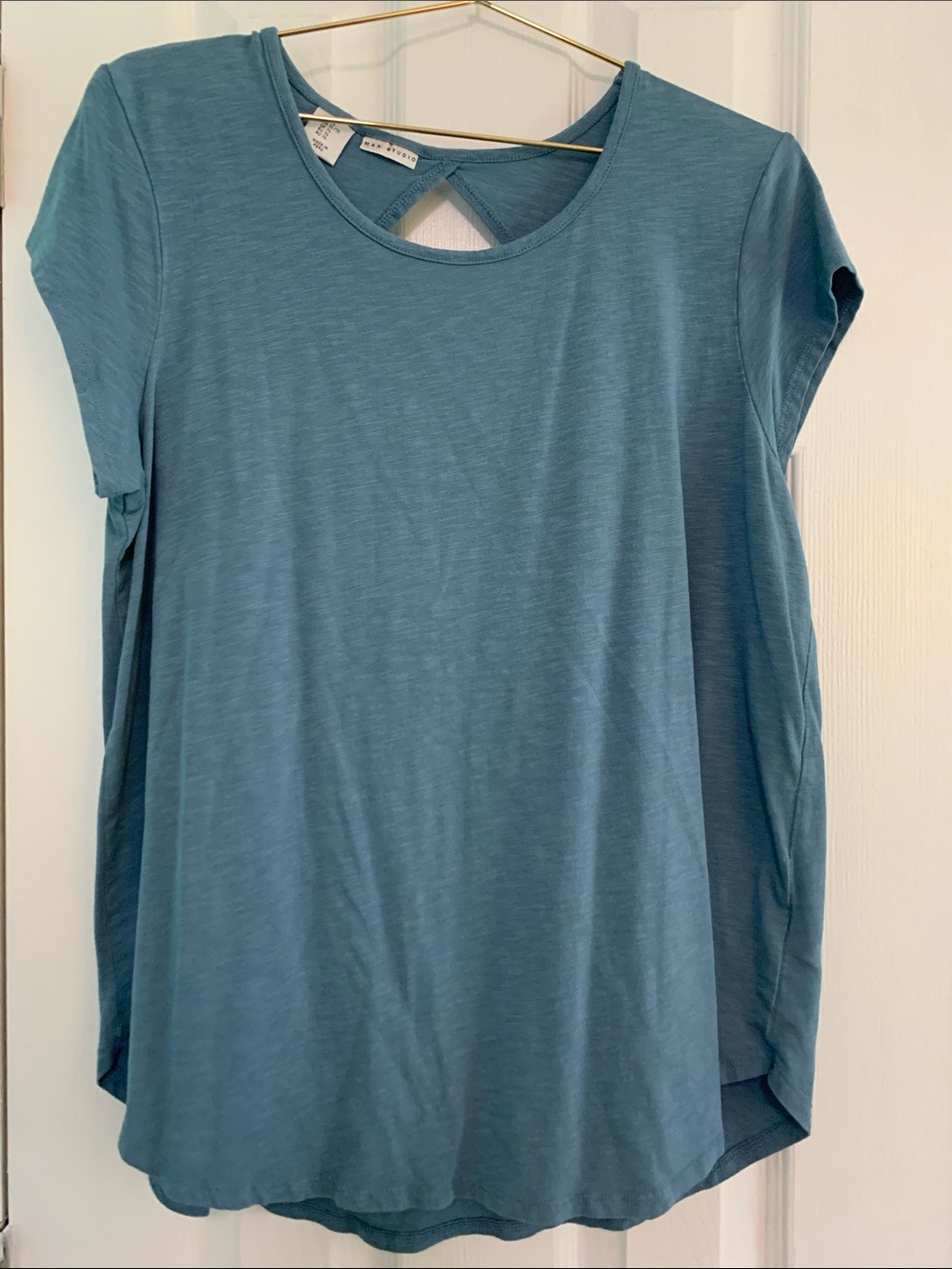 Max Studio Blue Cap Sleeve Athletic Top Size XL
